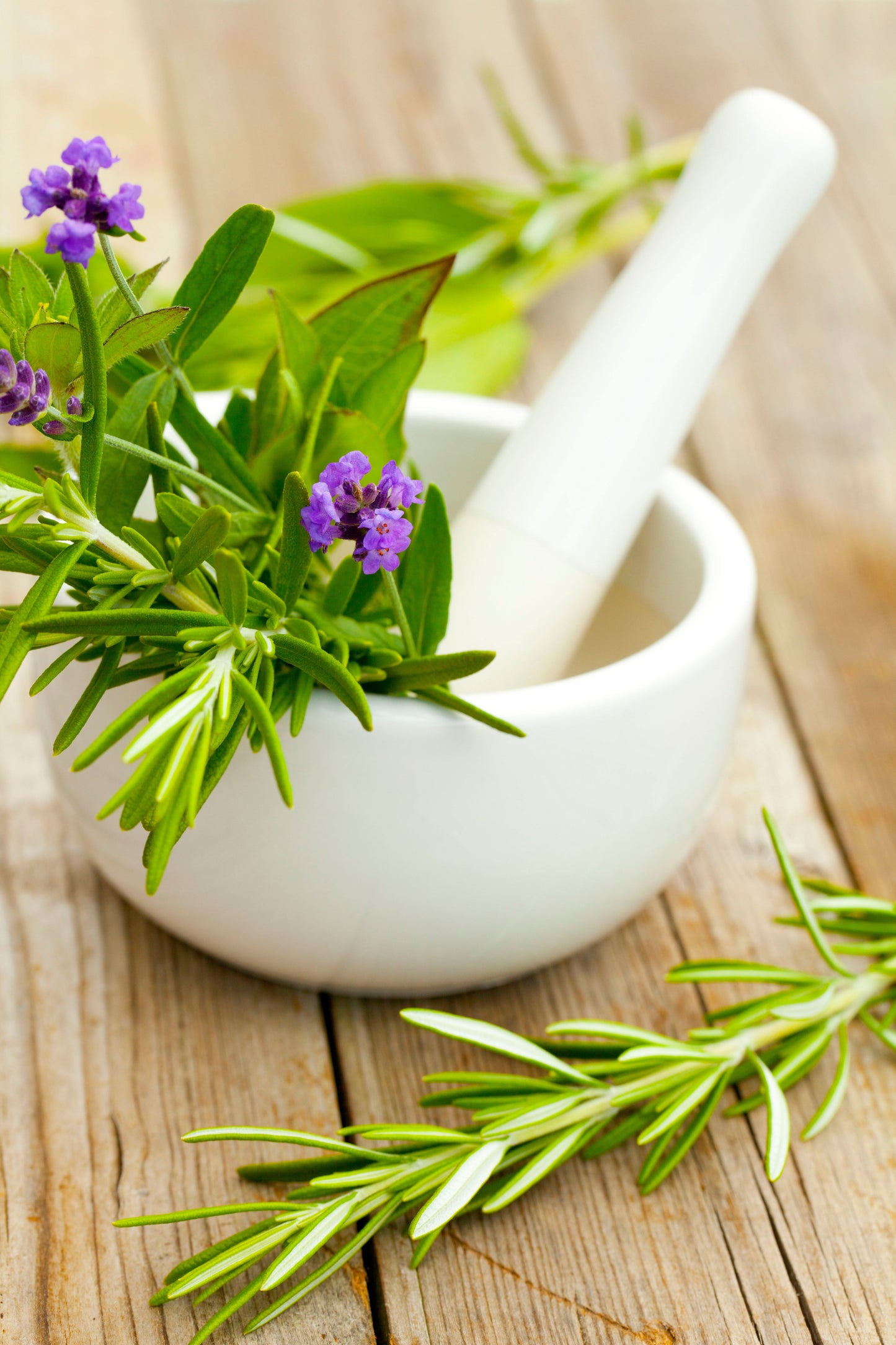 Organic Certified Solid Soap - Lavender & Rosemary with Lavender flowers 90g